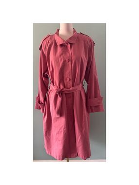 Women's London Towne Pink Trench Coat Size 18